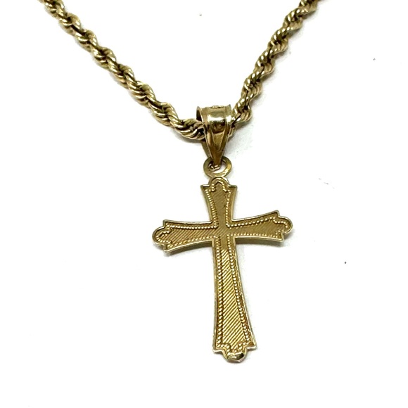 10K rope chain with 10K dual sided cross pendant, 4.8g - Picture 8 of 12
